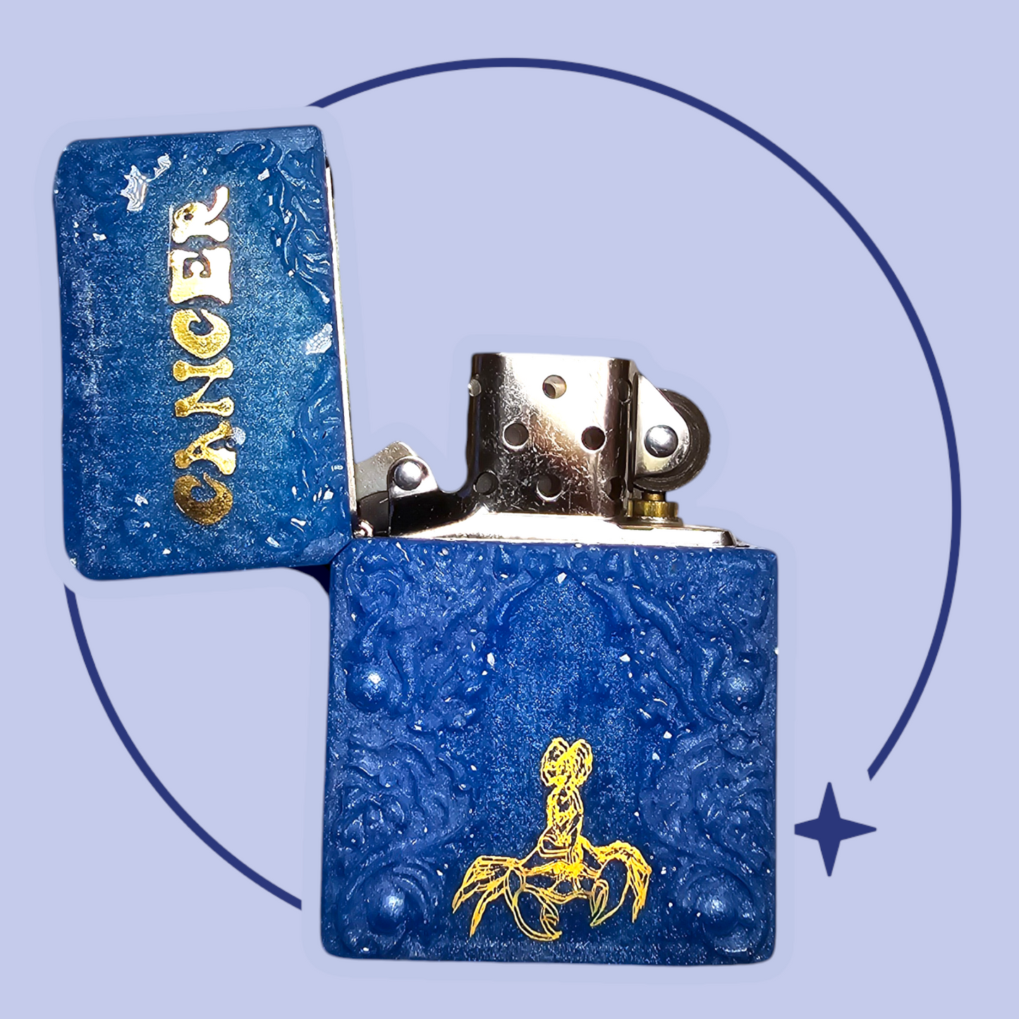 Water Sign Zodiac Zippo Lighter Case (Lighter Included)