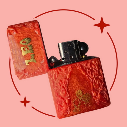 Fire Sign Zodiac Zippo Lighter Case (Lighter Included)